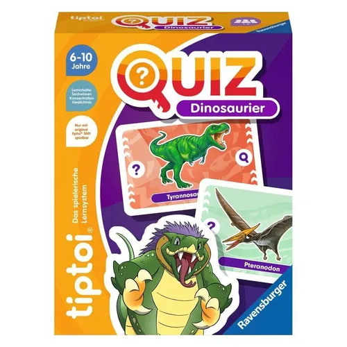 Ravensburger tiptoi 00165 Quiz Dinosaurier - Interaktives Lernspiel für Kinder ab 6 Jahren, spielerisch Wissen über Saurier erlernen und Spaß haben