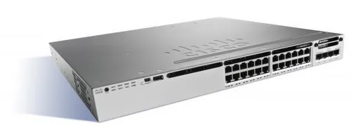 Cisco Catalyst 3850-24T-S Switch - L3 Managed - Netzwerk-Switch mit 24 Gigabit Ethernet Ports, bietet hohe Routing-Kapazität von 92 Gbit/s und ist ideal für leistungsstarke Netzwerkinfrastrukturen.