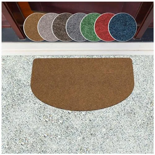 ANRO Fußmatte Schmutzfangmatte Türmatte rutschfest Fußabstreifer abwaschbar robust für Eingang, Haustür, Flur innen & außen Poet Küche, 75 x 45 cm (Halbrund)