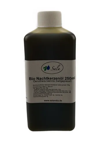 Sala Nachtkerzenöl kaltgepresst BIO food grade 250 ml HDPE-Flasche