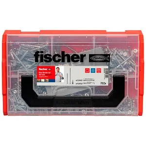 Fischer Schraubenset FIXtainer PowerFast II TX, 702-teilig - Schrauben, Nägel, Dübel – 700 Spanplattenschrauben in 6 Größen mit Hochleistungs-Gleitbeschichtung für müheloses Eindrehen und praktischem Sortierkasten zur Aufbewahrung.