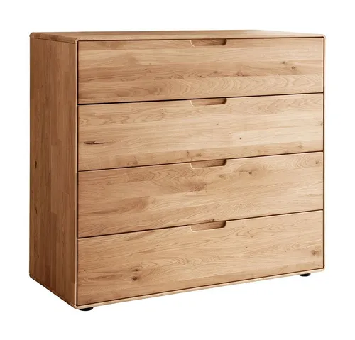 Gravik V Kommode aus Wildeiche - Stylische Kommode mit 4 Schubkästen in geölter Wildeiche, Soft-Close-Funktion und abgerundeten Kanten. Perfekt für jedes Wohnzimmer!