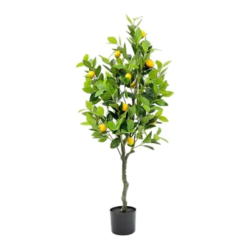Arnusa Kunstpflanze Zitronenbaum 120 cm – Dekorative Kunstpflanze im Topf
