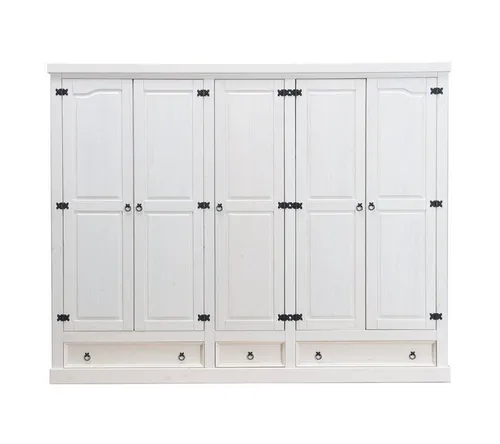 ebuy24 Kleiderschrank New Mexico 5-Trg. mit 3 Schubladen in weiß von ebuy24