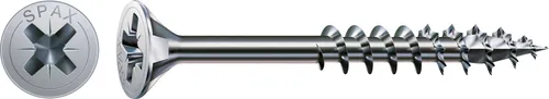 SPAX Universalschraube 5,0 x 45 mm - 500 Stück - Holzschrauben mit SPAX-exklusiver WIROX-Oberfläche für 20fach höheren Korrosionsschutz und komfortables Verarbeiten ohne Vorbohren, ideal für tragende Holzkonstruktionen.