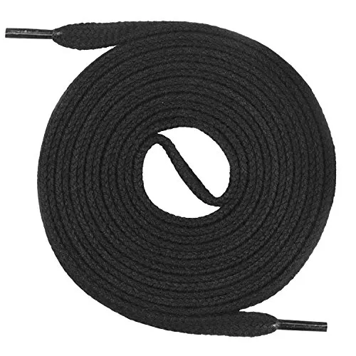 Mount Swiss Schnürsenkel flach 7mm Baumwolle Schwarz 180cm in schwarz von Mount Swiss