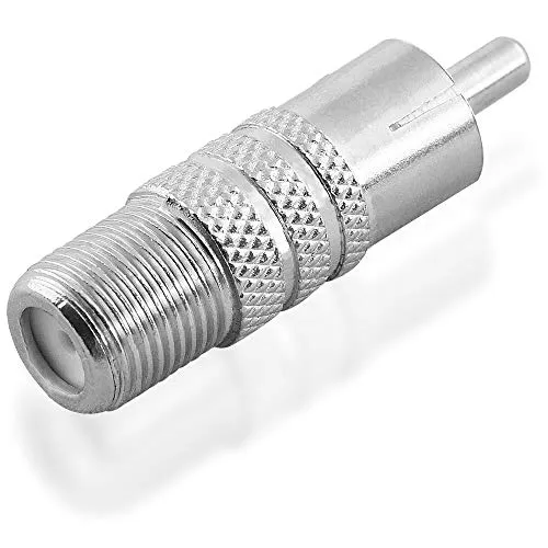 BestPlug Video Sat LNB Adapter, Cinch Stecker männlich auf F Buchse Kupplung weiblich, Metall-Ausführung