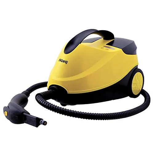 H.Koenig Dampfreiniger NV6200 - 2000W, 4 bar Dampfdruck, multifunktional für Haus und Auto, inkl. 10 Zubehörteile, kompakt und leicht zu handhaben