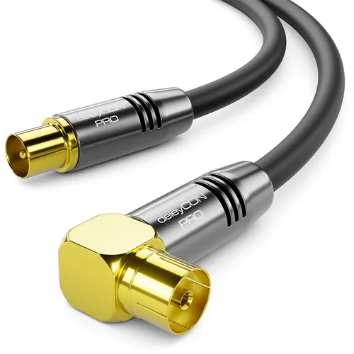 6m Antennenkabel HDTV TV 90° gewinkelt Stecker zu Buchse Koaxialkabel Fernseher