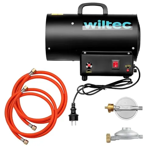 Wiltec Gasheizgebläse 15 kW – Effizienter Heißluftgenerator mit Gasdruckminderer
