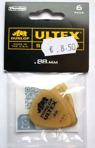 JIM DUNLOP Plektrum Ultex Standard 0,88mm 6 Stück - Hochwertige und robuste Plektren, ideal für flexible Gestaltung und perfekten Klang