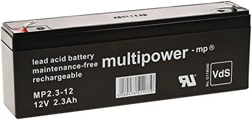 akku-net Bleiakku (multipower) MP2,3-12 ersetzt MP2,2-12 VDs, 12V, Lead-Acid