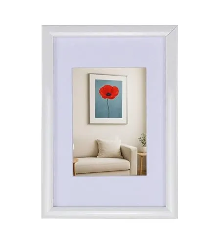 IDEAL TREND New Lifestyle Kunststoff Bilderrahmen mit Passepartout & Klarglas Collage Wanddeko Poster: Farbe: Weiß | Format: 10x15