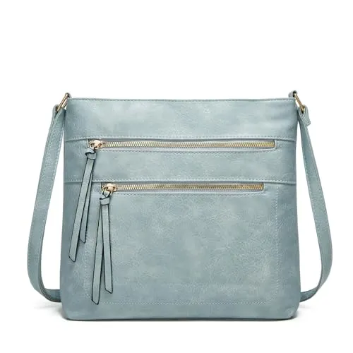 Leisofter Damen Umhängetaschen Mittelgroß, Leicht Damen Schultertasche aus Vegane Leder, Crossbody Bags für Frauen Tasche Damen Schwarz
