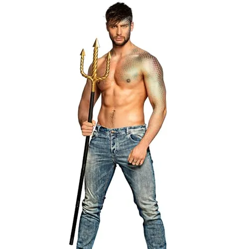 Boland 00438 - Neptun Dreizack, 5-teilig, Länge Gesamt 138 cm, Unterwasserwelt, Mottoparty, Karneval