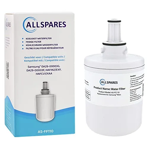 AllSpares Wasserfilter für Kühlschrank AS-FF110 - Wasserfilter für Kühlschrank, passend für AS-FF110 Modelle, mit einer Kapazität von 2270 Litern für reines, frisches Wasser und verbesserte Lebensdauer.