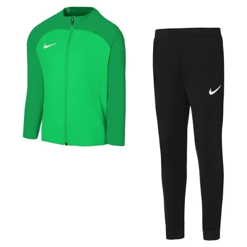 Nike Performance Academy Pro Trainingsanzug Kids grün|schwarz L (116/122) - Stylischer Trainingsanzug für junge Sportler, ideal für Fußball. Robustes Material sorgt für besten Tragekomfort und Bewegungsfreiheit.