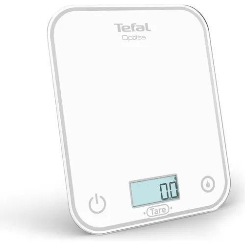 Tefal Optisss BC50U0V0 Elektronische Küchenwaage - Digitale Küchenwaage mit kratzfestem Hartglas und leicht lesbarem LCD-Display. Hohe Kapazität von 5 kg für präzise Messungen und einfache Handhabung bei der Zubereitung von Rezepten.
