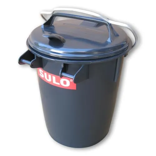 L Sulo Mülltonne Retro Tonne grau 35 - Robuste Kunststoffmülltonne mit praktischen Tragegriffen und einem sicheren Deckelverschluss. Ideal für eine einfache Handhabung und Reinigung im Alltag.