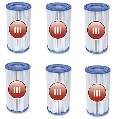 Bestway 58012P Filterkartusche Große III, Intex Große A, 6er Pack