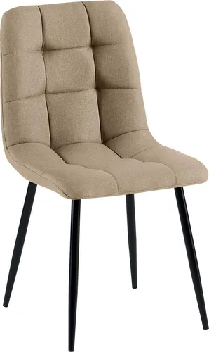 CLP Esszimmerstuhl Antibes – Gepolstert und Modern in Taupe - Esszimmerstuhl Antibes mit strapazierfähigem Stoffbezug, hoher Sitzkomfort und modernes Design. Ideal für Esszimmer, Küche oder Wohnzimmer, max. Belastbarkeit 150 kg.