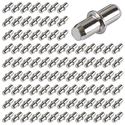 Stück Regalbodenträger 5mm, stabile Halter für Einlegeböden | Vernickelter Stahl, 5 x 16 mm, 100er Set für Schränke, Regale, Küchenmöbel und DIY-Möbelbau 100