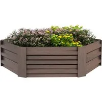 Outsunny Hochbeet sechseckiger Blumenkasten aus Holzoptik
