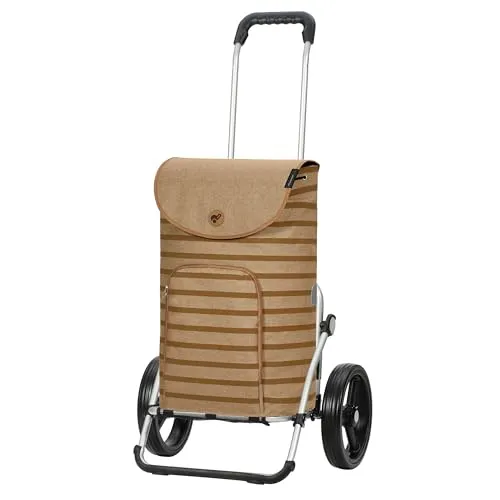 ANDERSEN Royal Shopper Eske - Einkaufstrolley in Braun, 47 L - Vielseitiger Einkaufstrolley mit leichtem Aluminiumgestell, klappbar und mit leisen Flüsterrädern. Ideal für den täglichen Einkauf und einfach zu transportieren. Mit modernem Design und praktischen Details.