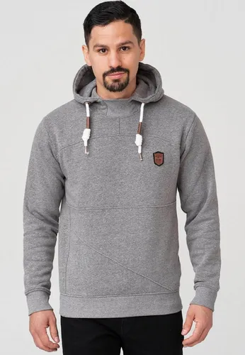 Indicode Herren Meza Hoodie mit Kapuze | Bequemer Kapuzenpullover für Männer Grey Mix, XL - Stylischer Hoodie mit Kapuze und kuscheliger Innenseite für optimalen Tragekomfort. Der Kordelzug und Kunstlederdetails verleihen einen modernen Look. Ideal für Freizeit und Sport!