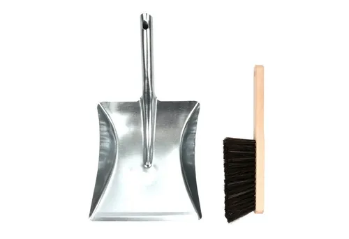 esschert design Kehrgarnitur Esschert Design Kehr Blech Hand Feger Besen Garten Zink Garnitur Schaufel Set, (1 x Kehrblech und Handfeger)