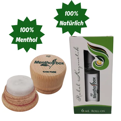 Mentholbox Migränestein Roll-On, Migräne Relief Mentholstein, Kopfschmerzen