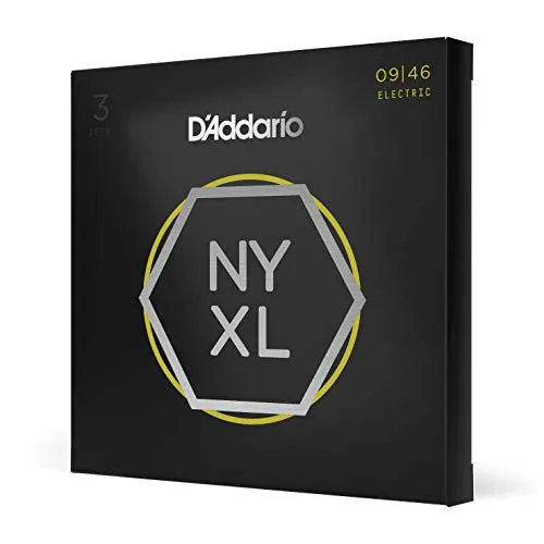 D'Addario NYXL0946-3P Saiten - Zubehör für Gitarre & Bass, Super Light Top/Regular Bottom Saiten für besten Klang und Spielgefühl auf 6-Saiter E-Gitarren.