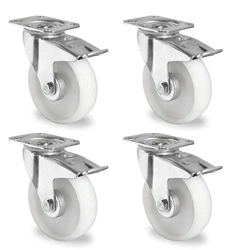 Rollensatz 4 Lenkrollen mit Feststeller 125 mm Polyamid