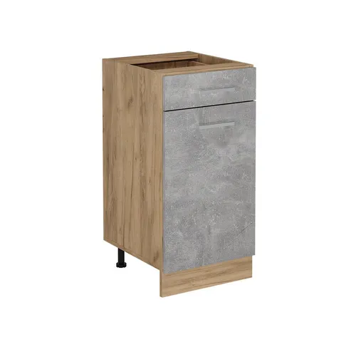 Vicco Unterschrank R-Line, Beton/Goldkraft Eiche, 40 cm - Unterschrank für die Küche mit modularer Anpassung und höhenverstellbaren Füßen, ideal für individuelle Raumlösungen und optimale Nutzung des Stauraums.