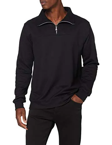 TRIGEMA Sweatshirt mit Reißverschluss, Herren Gr. L, schwarz - Herren-Sweatshirt in klassischem Stil, aus 70% Baumwolle und 30% Polyester, ideal für Freizeit und Sport, mit weichem Tragegefühl und elastischen Bündchen für optimale Passform.