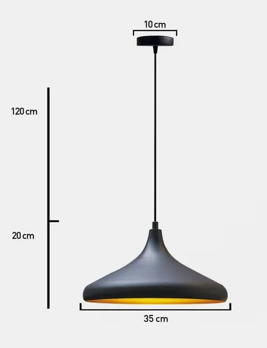 Bamyum Pendelleuchte Champion Ø35 cm - Dimmbar Hängelampe in Schwarz - Moderne Pendelleuchte für Innenräume, dimmbar und ideal für jedes Zimmer. Perfekte Beleuchtung für Bar, Esszimmer und mehr.