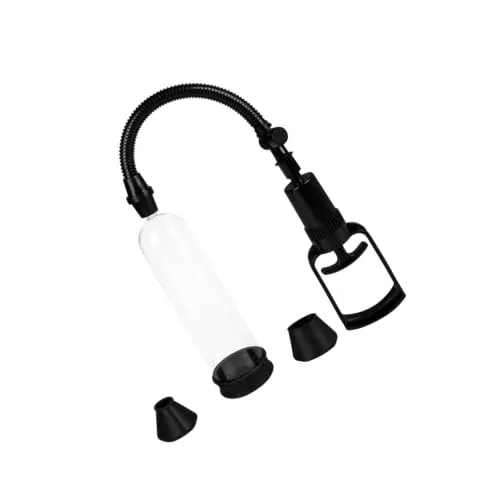 EIS, Pumpe für Ihn, Penispumpe mit 3 Manschetten, 18 cm, praktische Handpumpe, mit Sicherheitsventil, anregendes Vakuum, robuste Materialien