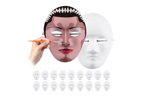 relaxdays 80er Kostümset mit weißen Masken in weiß von Relaxdays