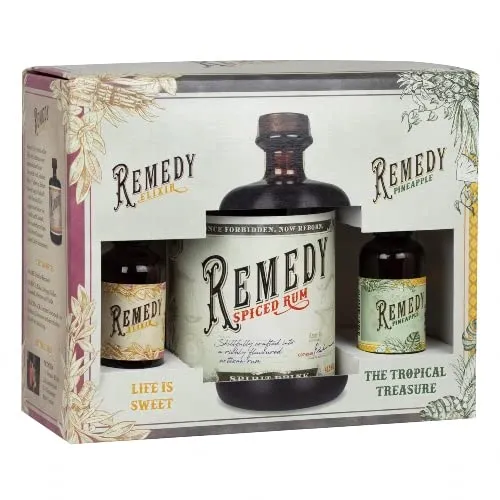 Remedy Spiced Rum Geschenkbox 0,7l + Miniaturen
