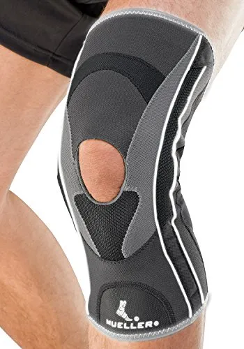 Mueller HG 80 Kniebandage - Gepolstert für Sport und Stabilisierung - Medizinische Verbrauchsmaterialien für Knie, bietet Unterstützung und Schmerzlinderung bei Kniescheibenluxation mit konturierter Passform und antimikrobieller Oberfläche.