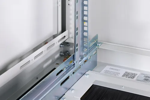 Digitus Unique DN-19 22U-8/8-1 Netzwerkschrank - Robuster 22U-Rackschrank in Hellgrau, ideal für eine übersichtliche und sichere Unterbringung von Netzwerkkomponenten.