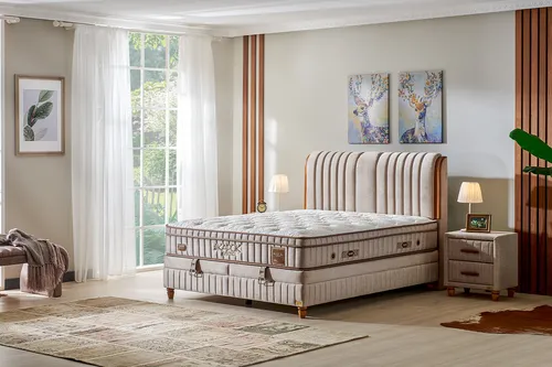 Pointhome Boxspringbett Set - Kapok Naturel, H3, 31 cm Höhe - Boxspringbett mit elegantem Design und langlebigem Material, ausgestattet mit Bettkästen für zusätzlichen Stauraum und einer komfortablen 7-Zonen Taschenfederkernmatratze.