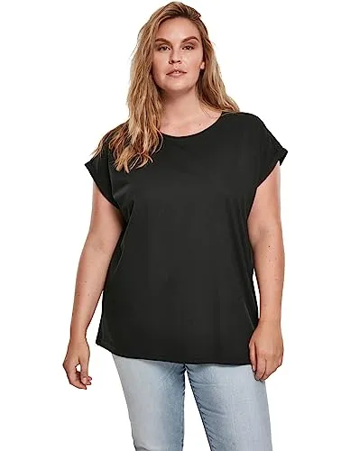 URBAN CLASSICS Damen Organic Extended Shoulder Tee - Stylisches Kurzarmshirt aus 100% Baumwolle in Größe 5XL, ideal für einen lässigen Look. Das umweltfreundliche Material sorgt für hohen Tragekomfort.