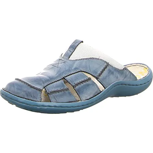 KRISBUT Komfort Sandalen Herren 343631373437 Blau 43 EU - Herren-Pantoletten aus hochwertigem Echtleder im Antik Look, mit weichem Fußbett für individuellen Komfort und trendigem Design in Blau. Ideal für stilvolle Sommerlooks.