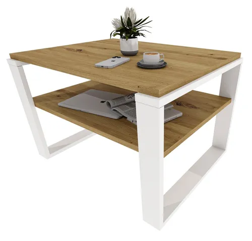 möbelkap Couchtisch 61×51 cm – Moderner Kaffeetisch mit Ablagefläche in Eiche Artisan/Weiß - Vielseitiger Couchtisch 61×51 cm aus hochwertigem Holzwerkstoff. Ideal für Wohnzimmer oder kleine Räume. Mit praktischer Ablagefläche für Ordnung und modernes Design, das jedem Einrichtungsstil schmeichelt.