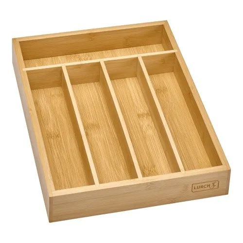 Lurch Bambus-Besteckkasten mit fünf Fächern, 35 x 26 x 5 cm, Besteckeinsatz