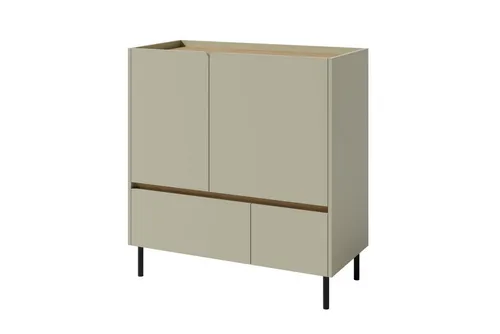 Deine Möbel 24 Kommode LIBU 09 – 95 cm breit, 2 Schubladen - Beige Eukalyptus-Eiche Kommode aus der LIBU-Kollektion, ideal für Kinder- und Jugendzimmer. Mit 2 Schubladen und einfacher Montage, bietet sie praktischen Stauraum und stilvolles Design.