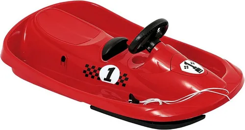 Hamax Lenkbob SNO Formel Rot - Schlitten aus kältebeständigem Polyethylen, 95 cm lang und CE-zertifiziert – der perfekte Lenkschlitten für unvergessliche Winterabenteuer!