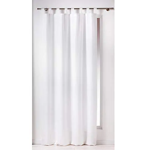 Douceur d'intérieur - 1600515, Vorhang Passanten, 140 X 260 cm, Essentiel, Polyester Unifarben, Weiss, Weiß