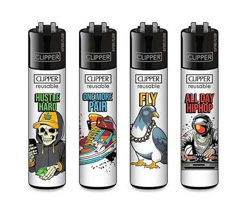 Clipper Feuerzeug 4er Set: (Urban Slogan)